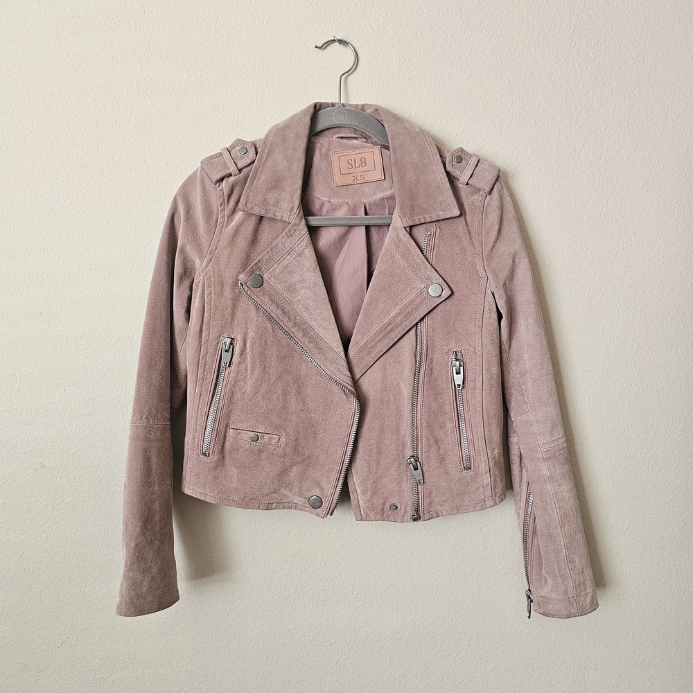 SL8 Women's Pink Suede Moto Jacket